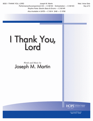Book cover for I Thank You, Lord