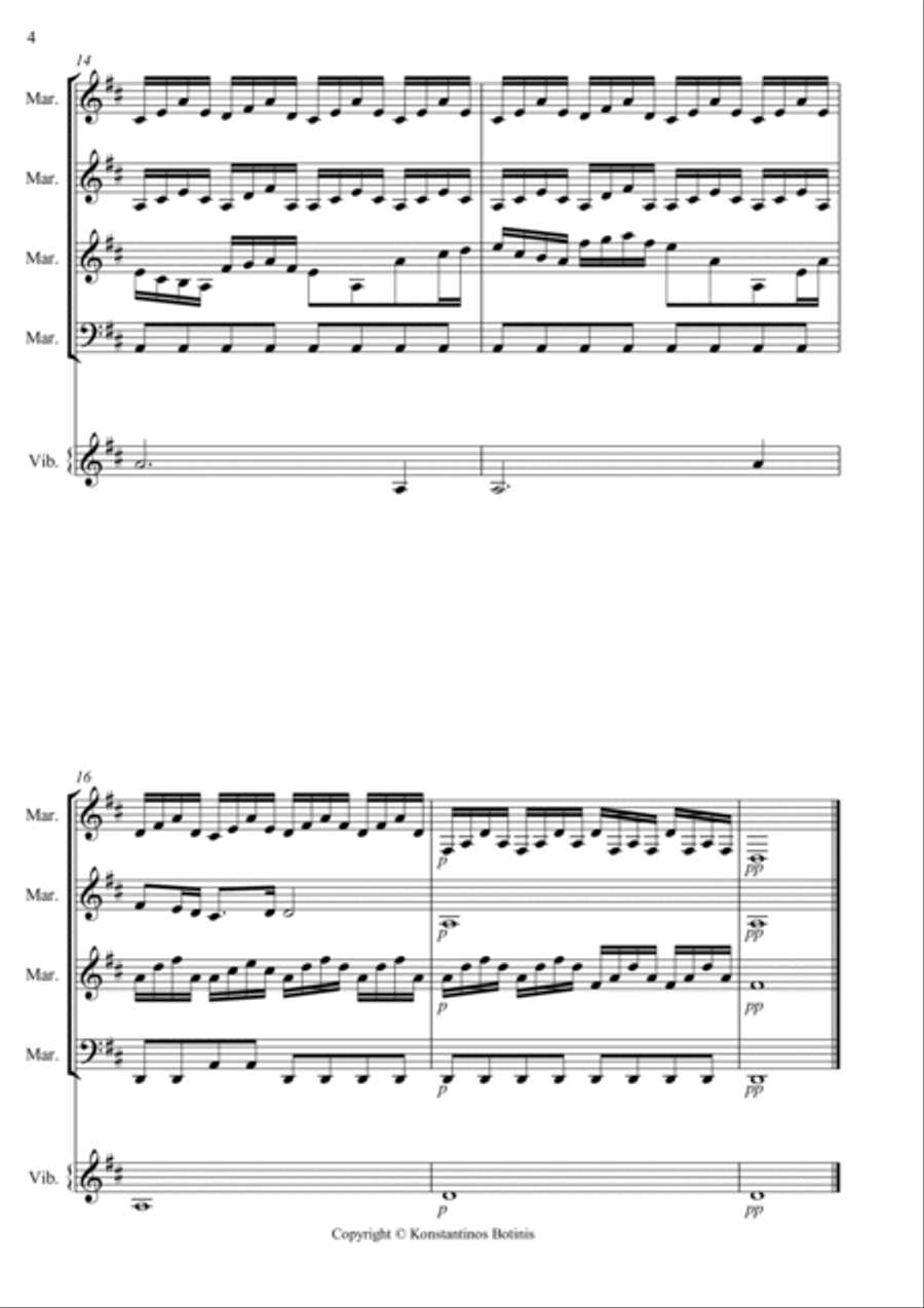 A.Vivaldi Largo from Winter for percussion quintet Percussion scores gallery preview page 4