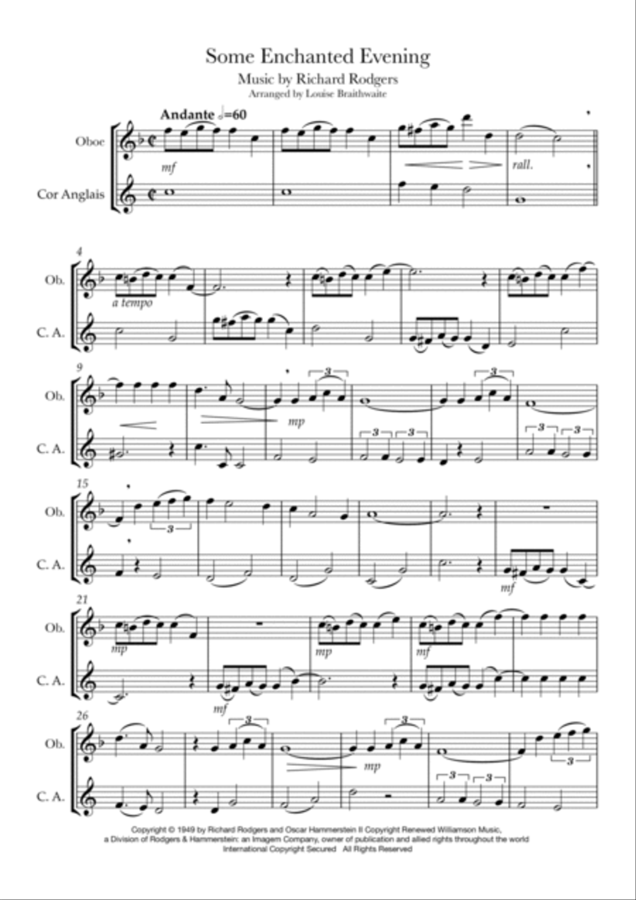 Some Enchanted Evening Woodwind Ensemble scores gallery preview page 2
