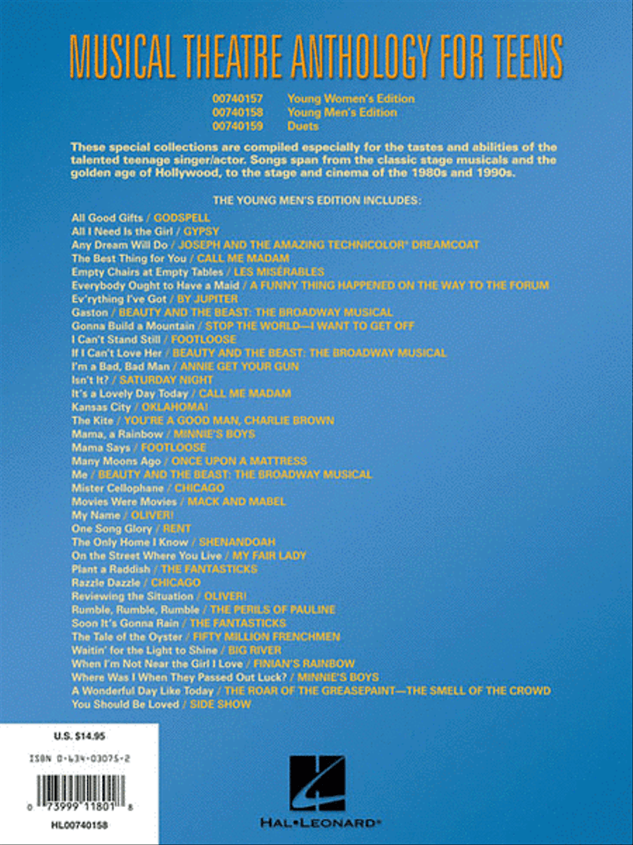 Musical Theatre Anthology for Teens Voice scores gallery preview page 3