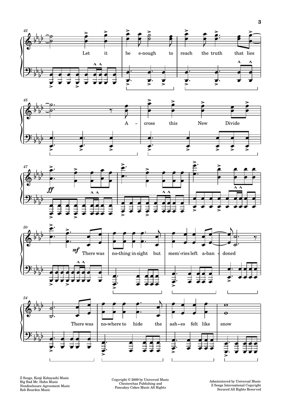 New Divide Piano Solo scores gallery preview page 3