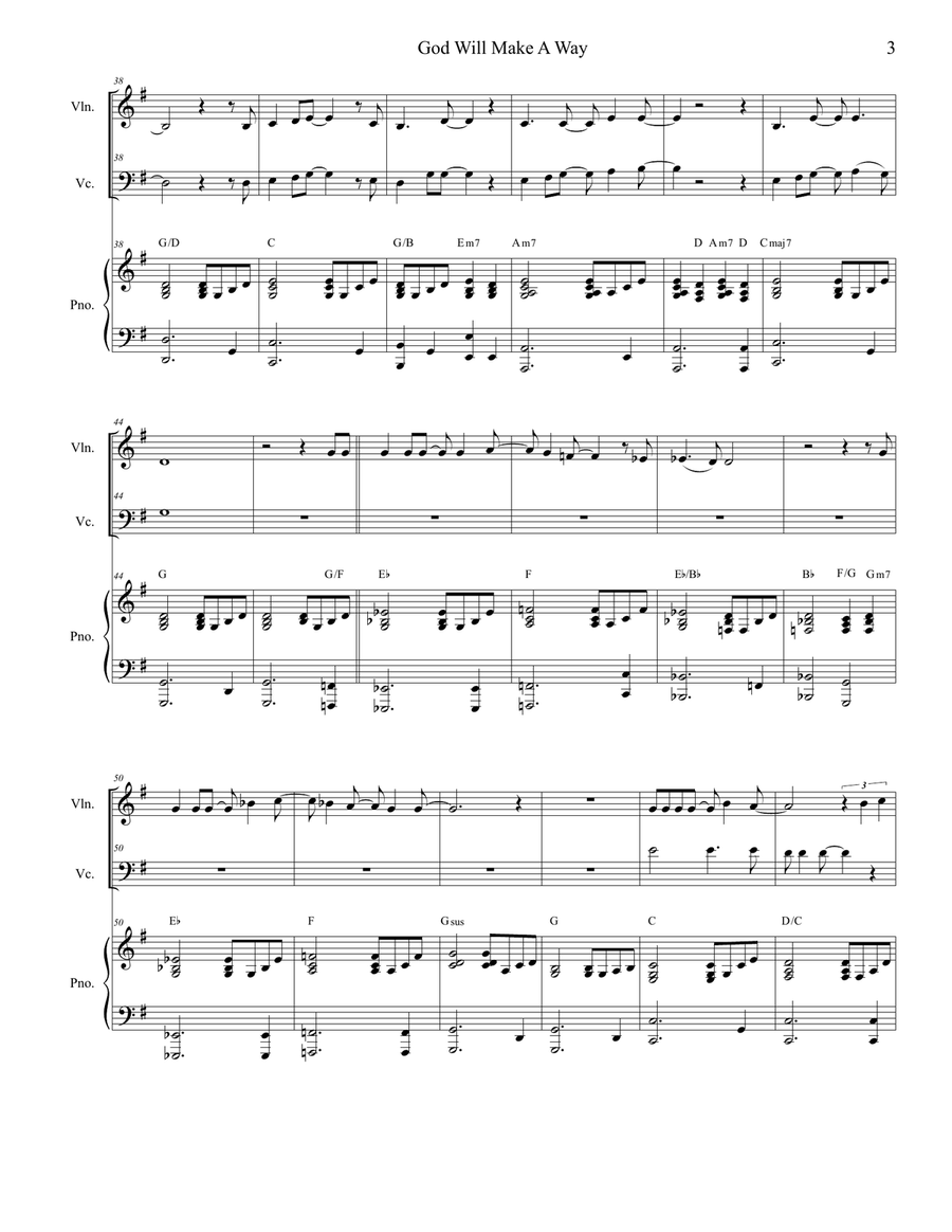 God Will Make A Way Piano Trio scores gallery preview page 3