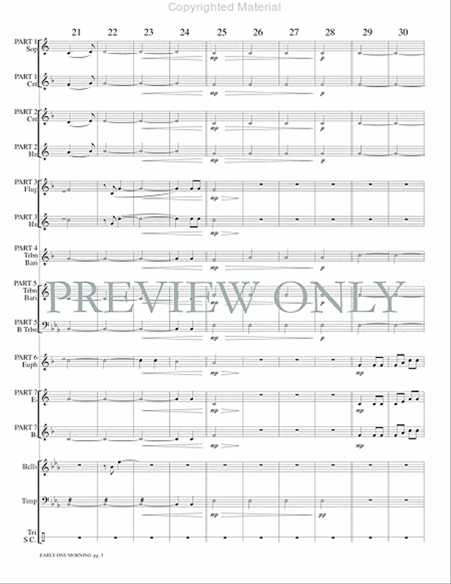Early One Morning Concert Band scores gallery preview page 5