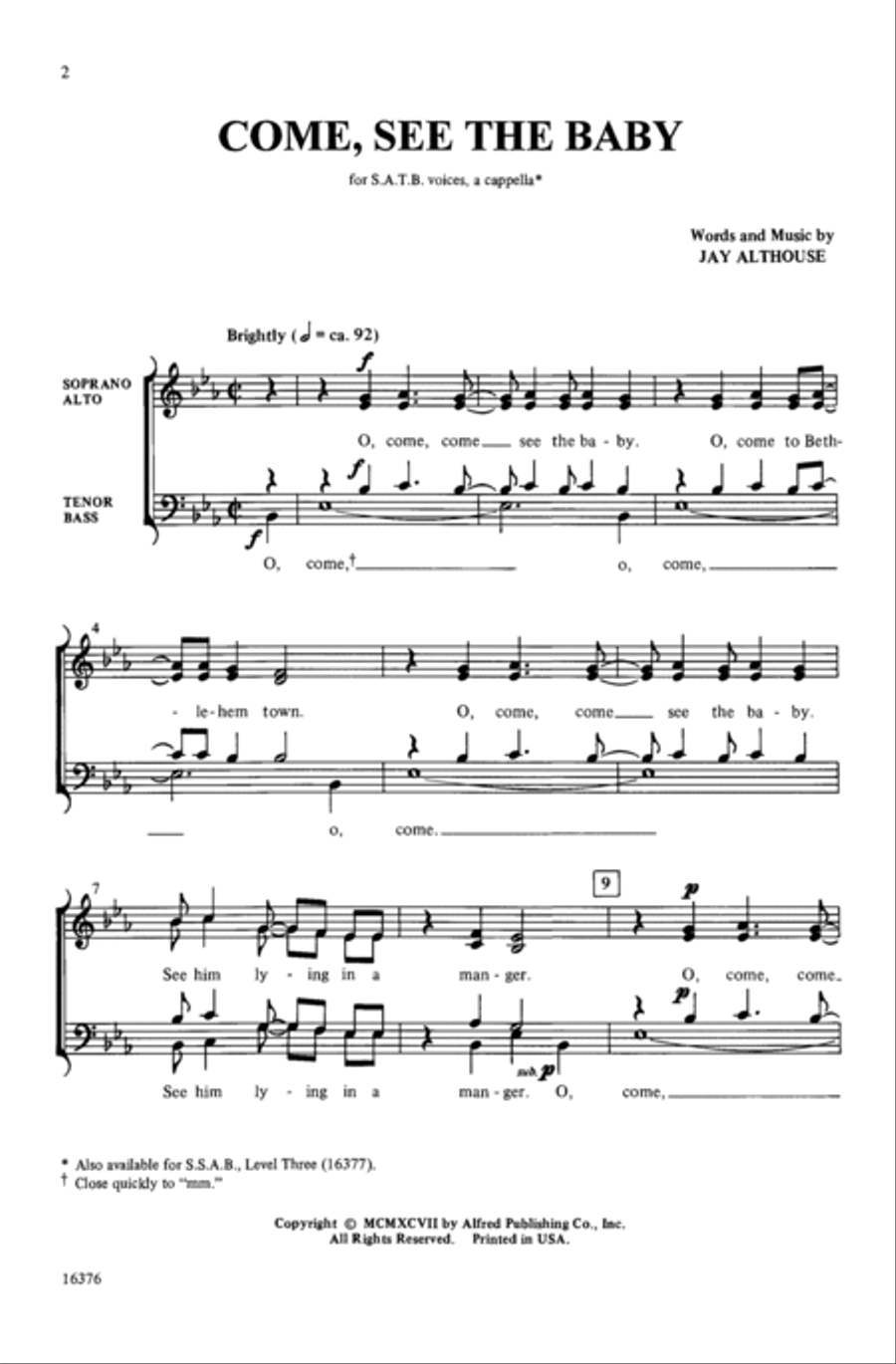 Come, See the Baby 4-Part scores gallery preview page 9
