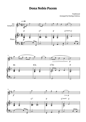 Dona Nobis Pacem - for alto saxophone (with piano accompaniment with chords)