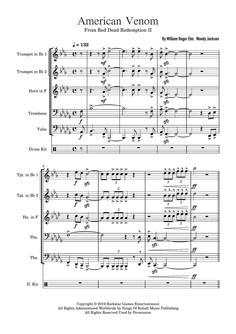 American Venom Brass Quintet scores gallery preview page 1