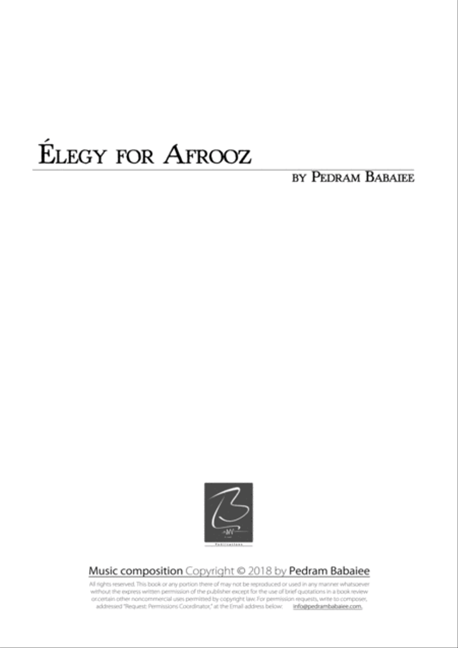 Élegy for Afrooz Piano Solo scores gallery preview page 2
