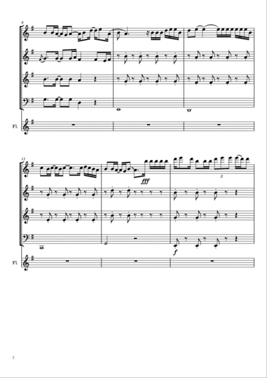 Reggaeton Lento (little Mix Remix) Woodwind Quartet scores gallery preview page 2