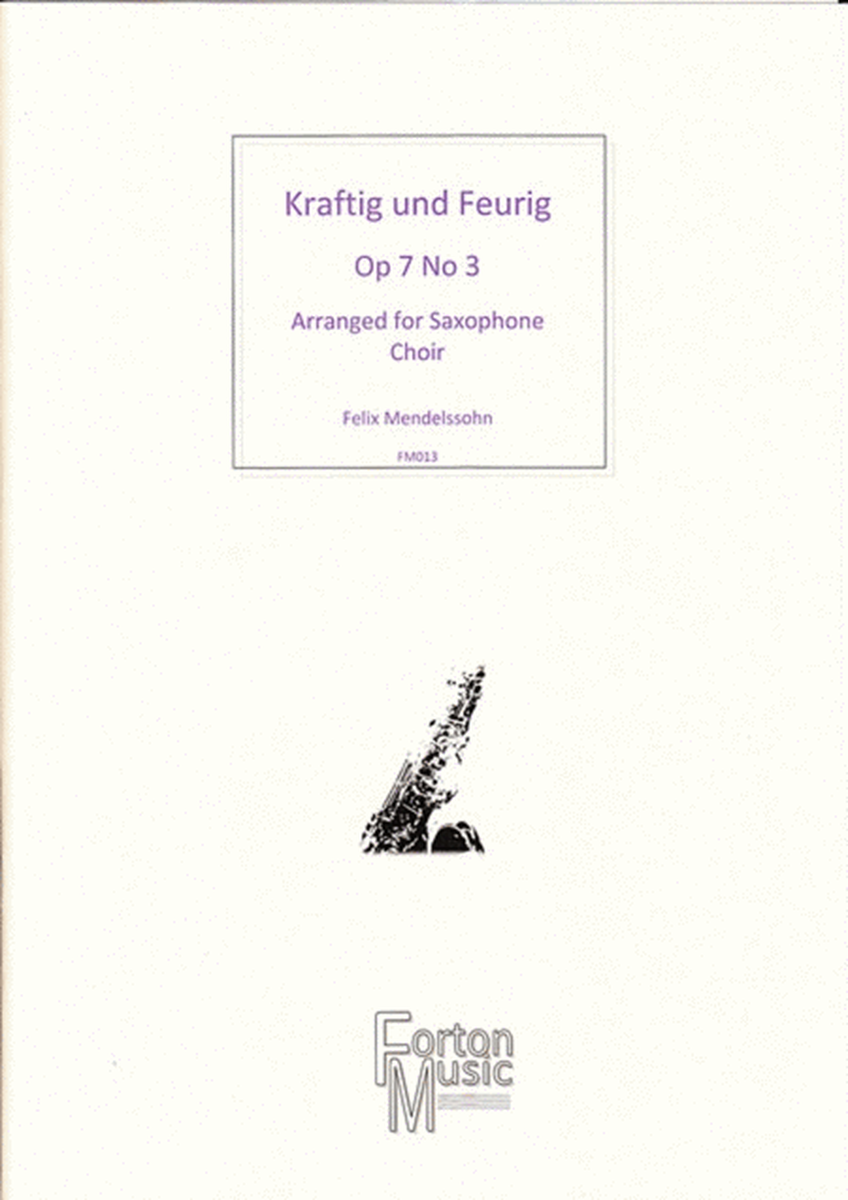 Kraftig Und Feurig Op 7 No 3 Sax Choir