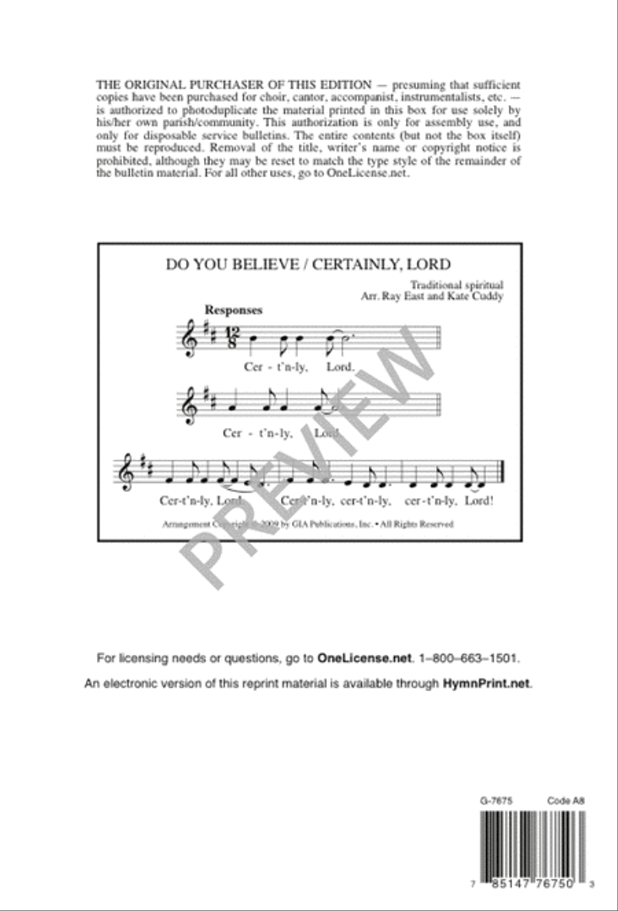 Do You Believe / Certainly, Lord 4-Part scores gallery preview page 8