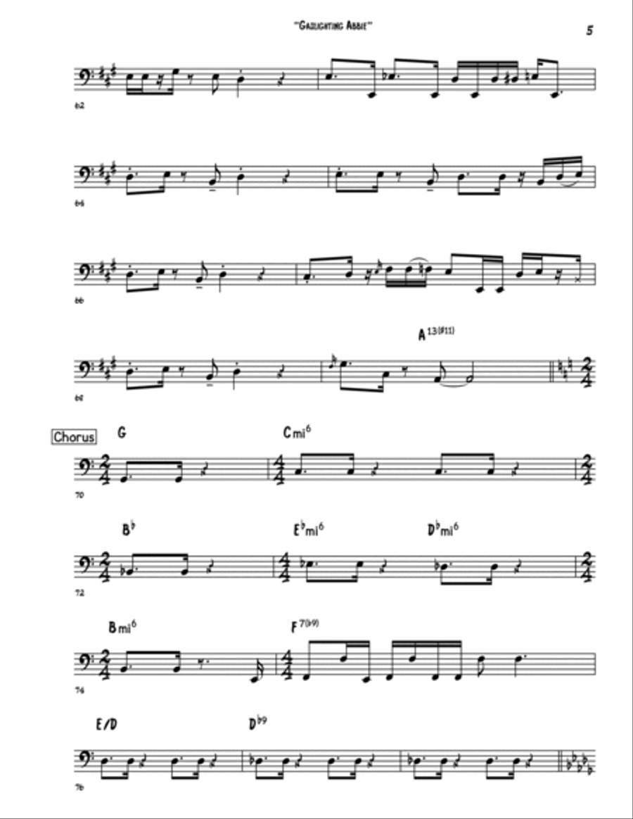 Gaslighting Abbie Bass Guitar scores gallery preview page 5