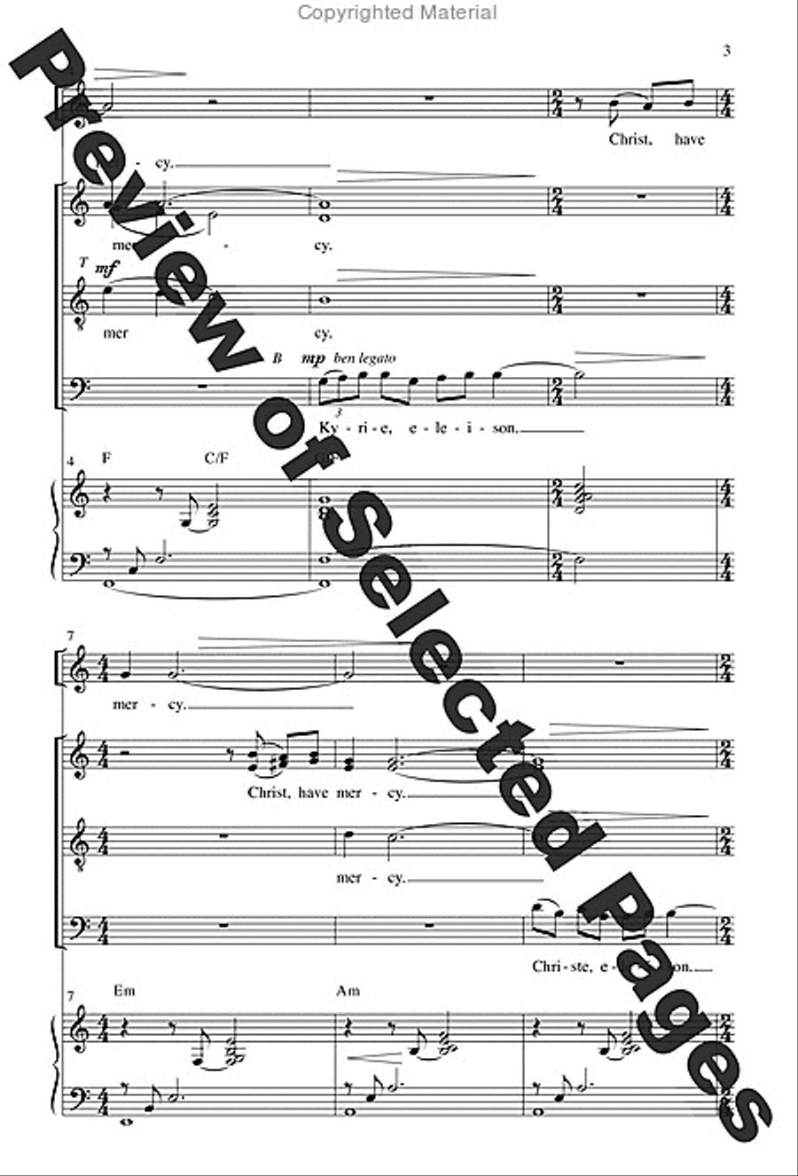 Mass from Age to Age - Choral / Accompaniment edition 4-Part scores gallery preview page 3