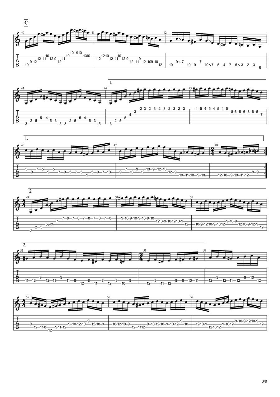 Moto Perpetuo Solo Classical Guitar scores gallery preview page 3