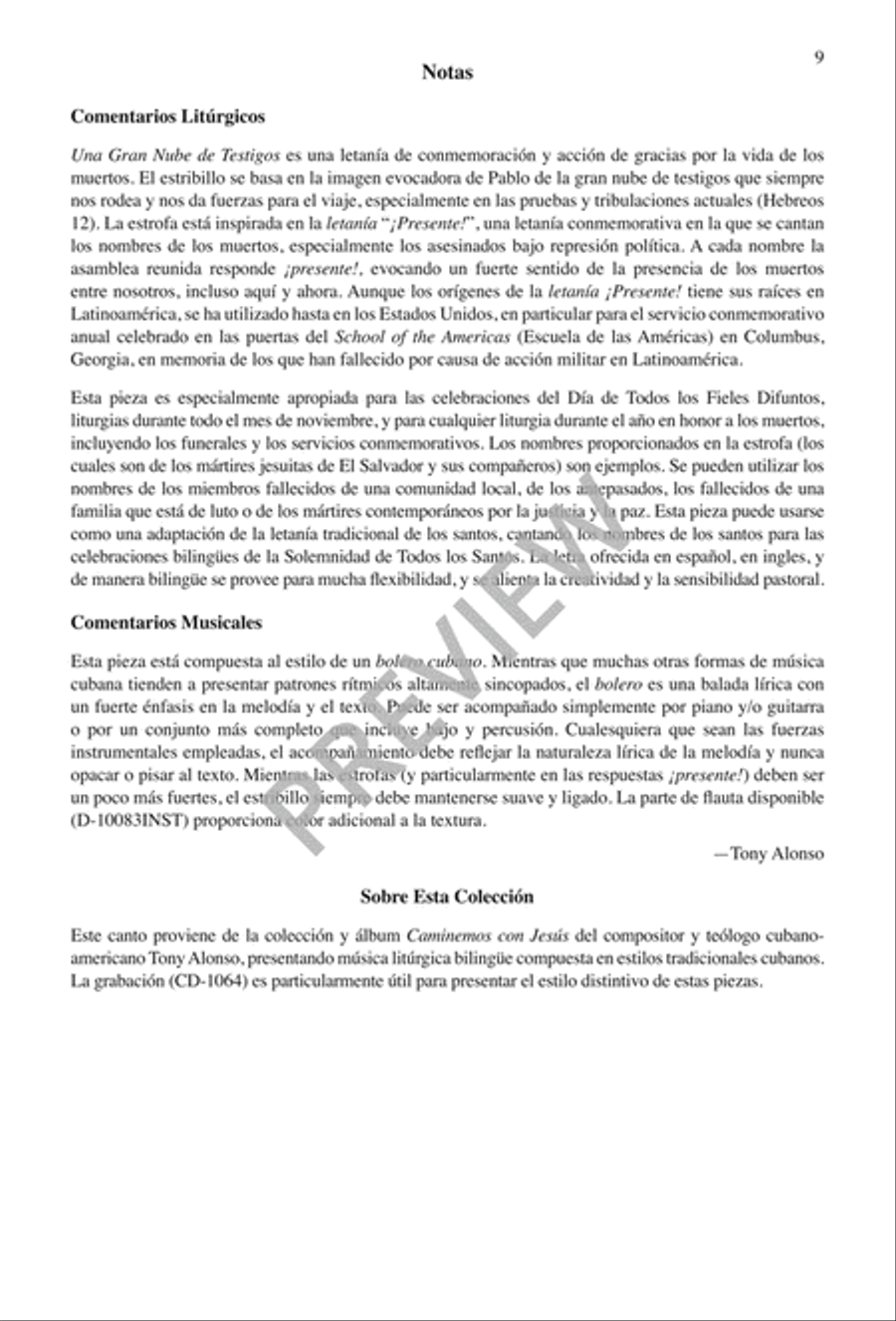 Una Gran Nube de Testigos / A Wondrous Cloud of Witnesses 3-Part scores gallery preview page 10