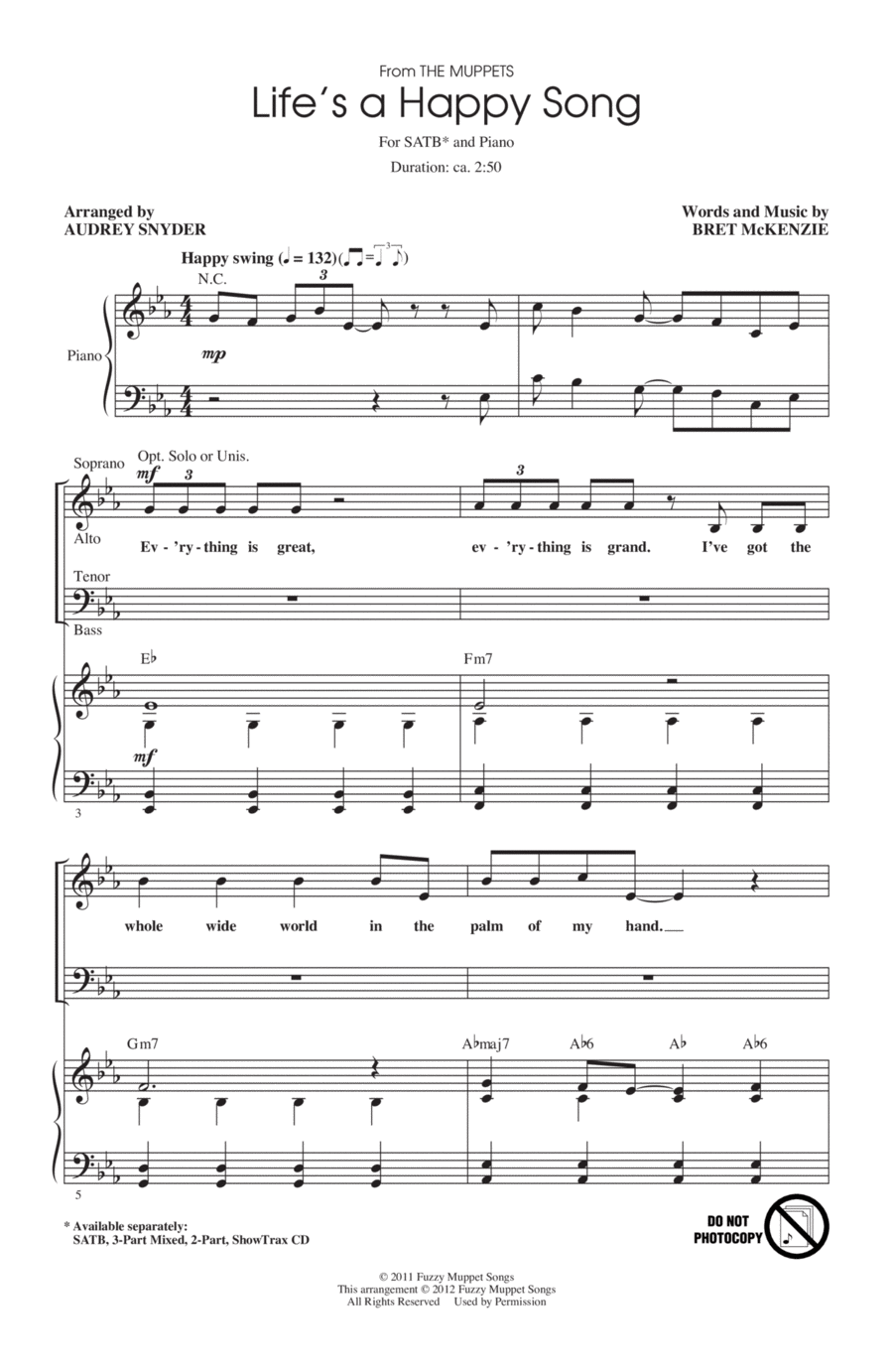 Life's A Happy Song 4-Part scores gallery preview page 1