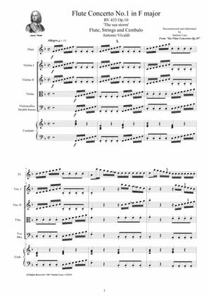 Vivaldi - Flute Concerto No.1 in F major Op.10 RV 433 for Flute, Strings and Cembalo