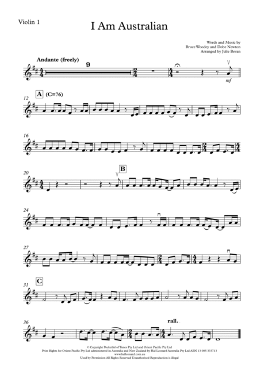 I Am Australian I Am Australian String Orchestra scores gallery preview page 6