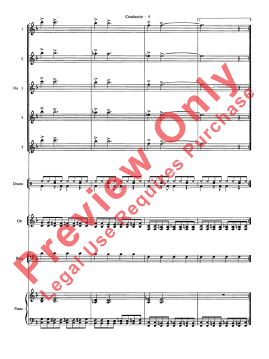 Batman Theme (from the Original TV Series) Flute Choir scores gallery preview page 5
