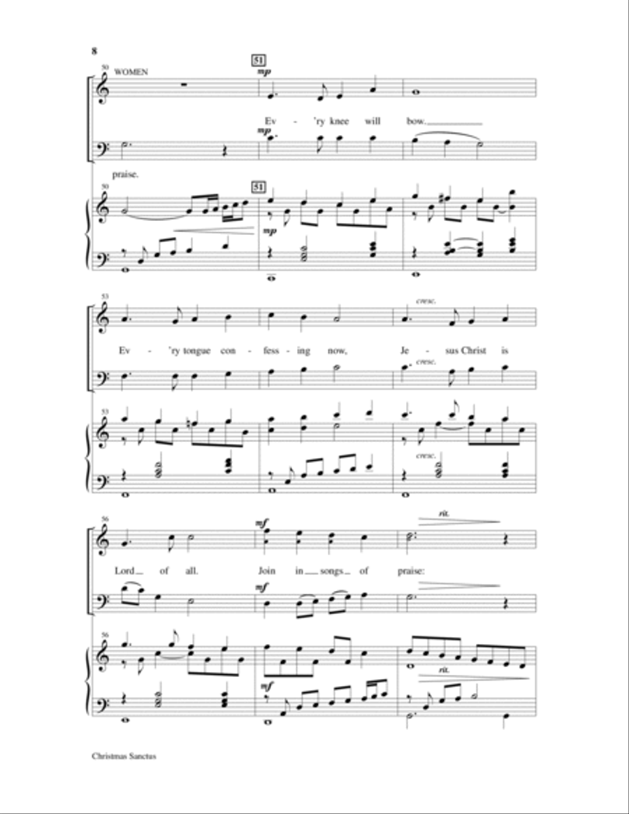 Christmas Sanctus Choir scores gallery preview page 8