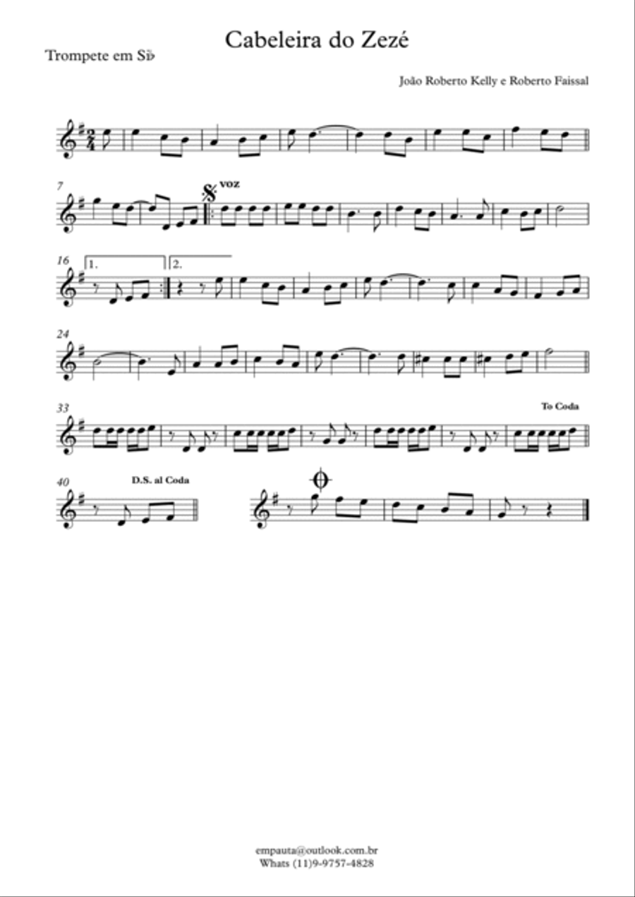 Cabeleira do Zezé Brass Ensemble scores gallery preview page 1