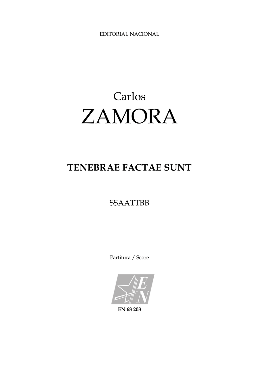 Book cover for Tenebrae Factae Sunt