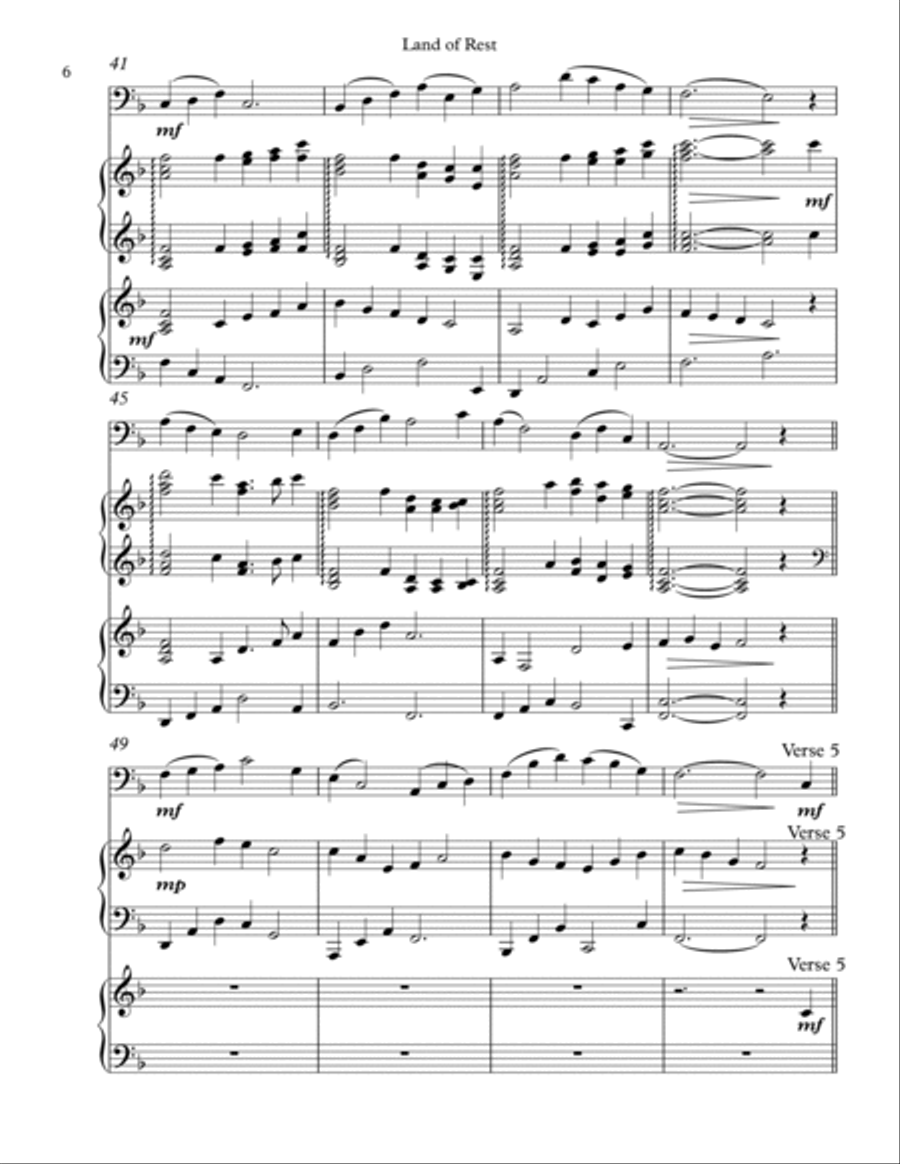 Land of Rest, Trio for Bassoon, Harp, Piano Bassoon scores gallery preview page 6