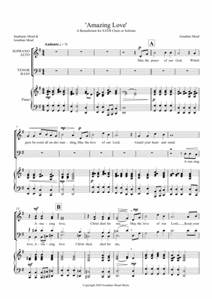 Amazing Love A Benediction for SATB Choir or Soloists and Piano