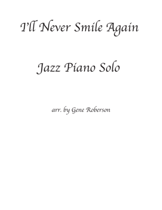 Book cover for I'll Never Smile Again Jazz Piano Collection