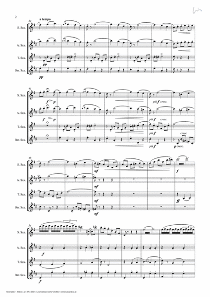 Serenade - 2. Walzer (for Saxophone Quartet SATB)