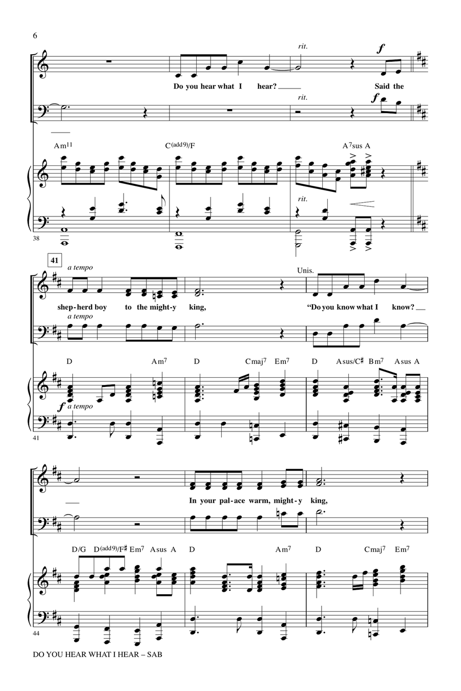 Do You Hear What I Hear (arr. Mark Brymer) 3-Part scores gallery preview page 5
