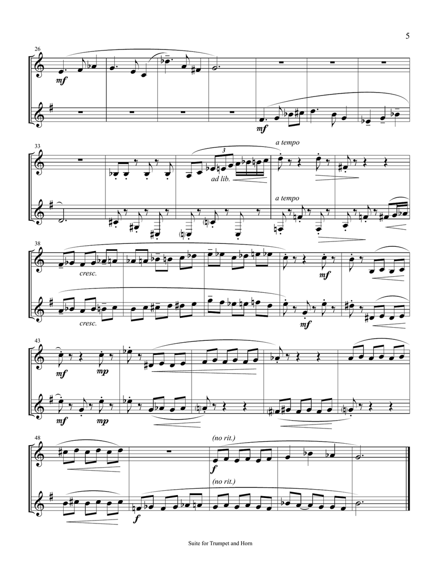 SUITE for TRUMPET and HORN Brass Ensemble scores gallery preview page 6