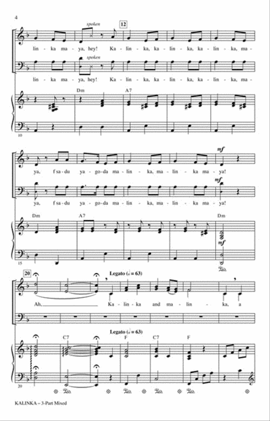 Kalinka Kalinka 3-Part scores gallery preview page 3