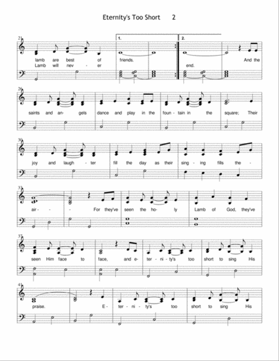 Eternity's Too Short Voice scores gallery preview page 2