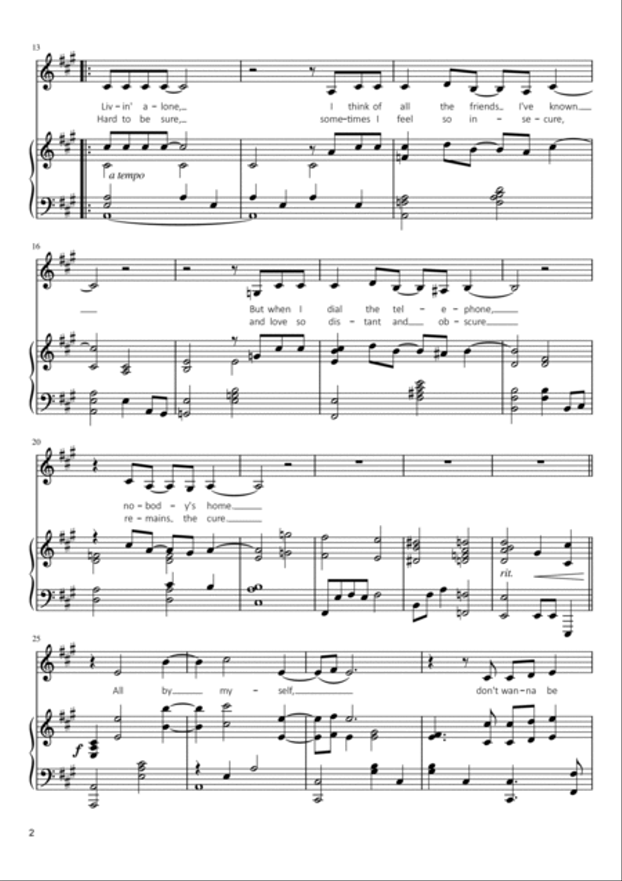 All By Myself Voice scores gallery preview page 2