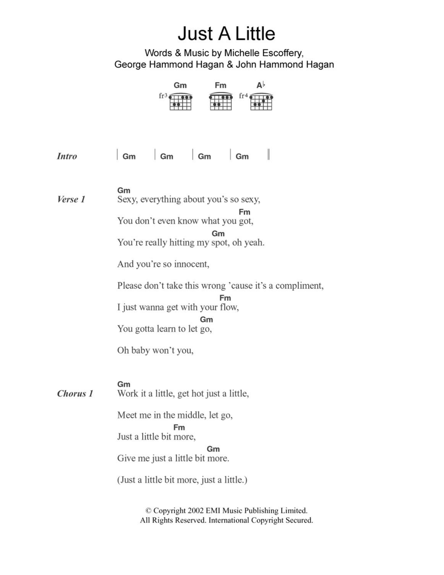 Just A Little Just A Little Acoustic Guitar scores gallery preview page 1