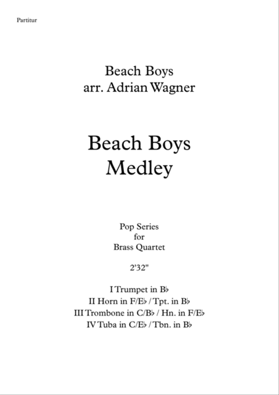 Beach Boys Medley Brass Quartet scores gallery preview page 2