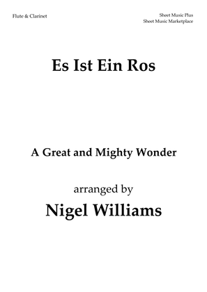 Book cover for Es Ist Ein Ros, for Flute and Clarinet