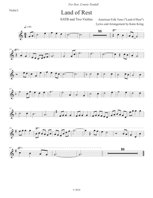 Land of Rest - SATB with Two Violins (Violin Parts)