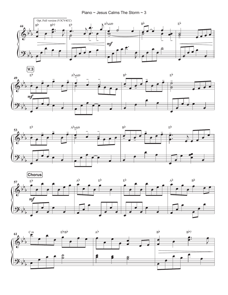 Jesus Calms The Storm (Hymn For Little Anxious Hearts) Piano Solo scores gallery preview page 4