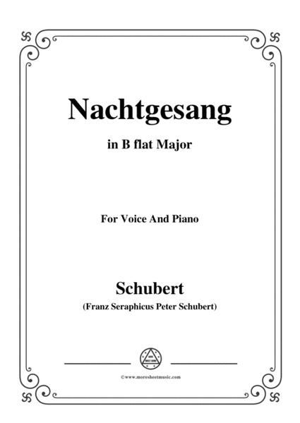 Schubert-Nachtgesang,in B flat Major,for Voice&Piano image number null