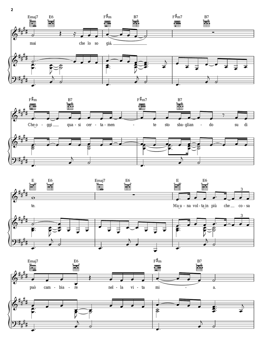 L'Appuntamento (Sentado a'Beira do Caminho) Piano, Vocal, Guitar scores gallery preview page 2
