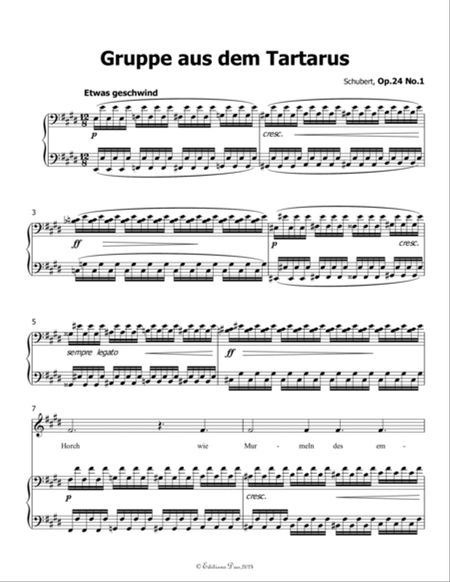 Gruppe aus dem Tartarus, by Schubert, Op.24 No.1, in E Major Voice scores gallery preview page 3