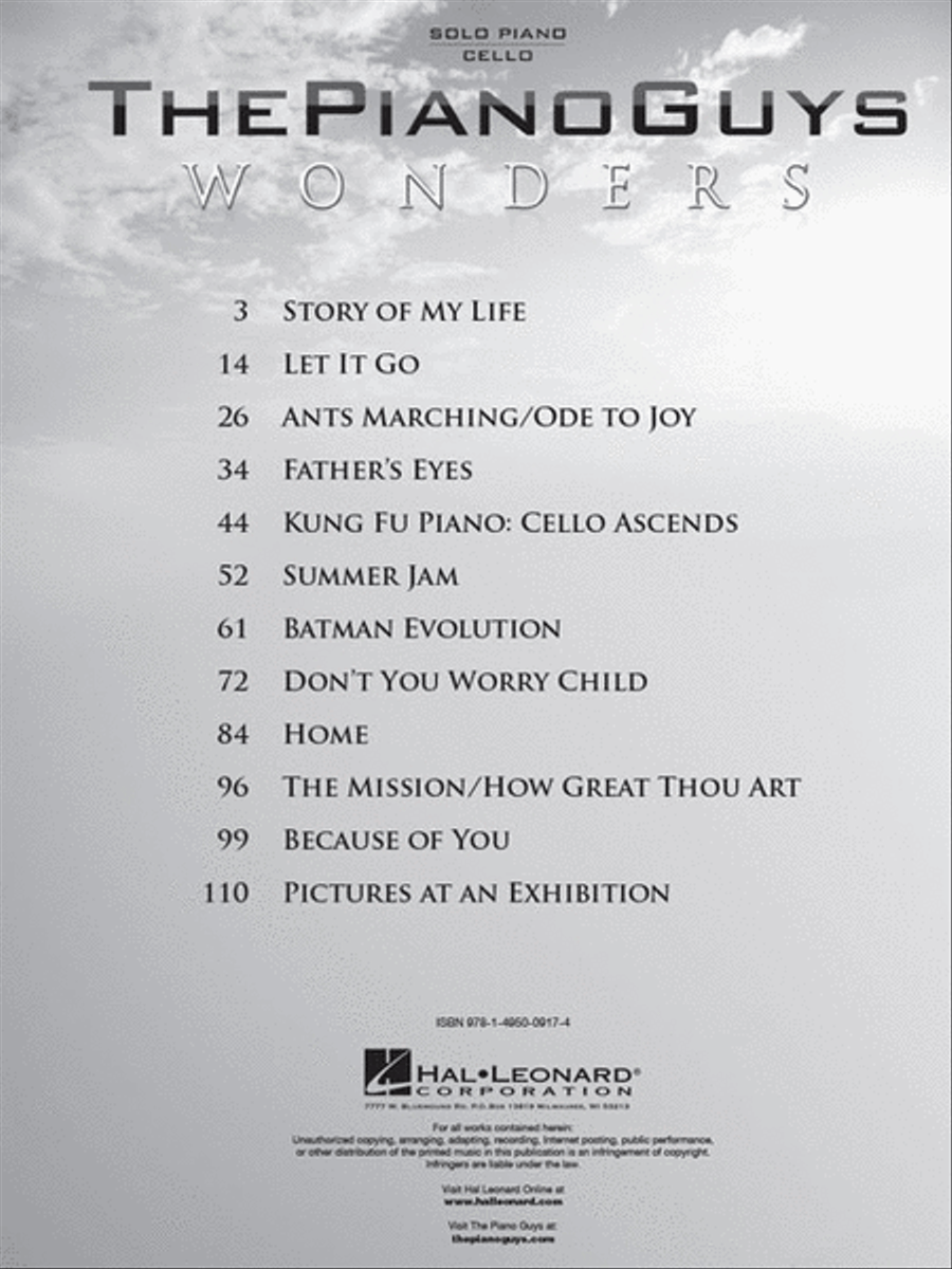 The Piano Guys – Wonders Cello scores gallery preview page 2