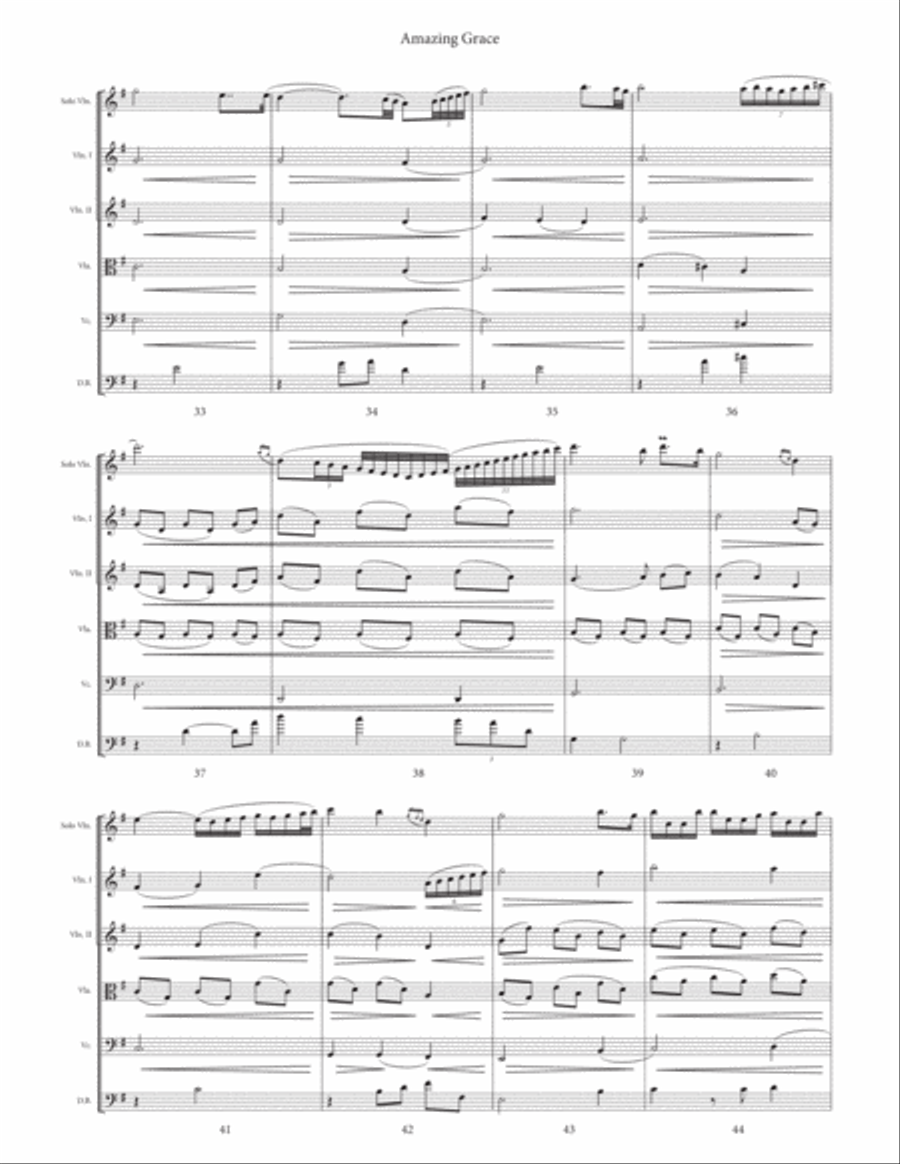 Amazing Grace String Orchestra scores gallery preview page 6