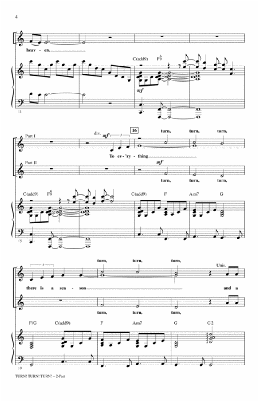 Turn! Turn! Turn! (To Everything There Is A Season) (arr. Roger Emerson) 2-Part scores gallery preview page 2