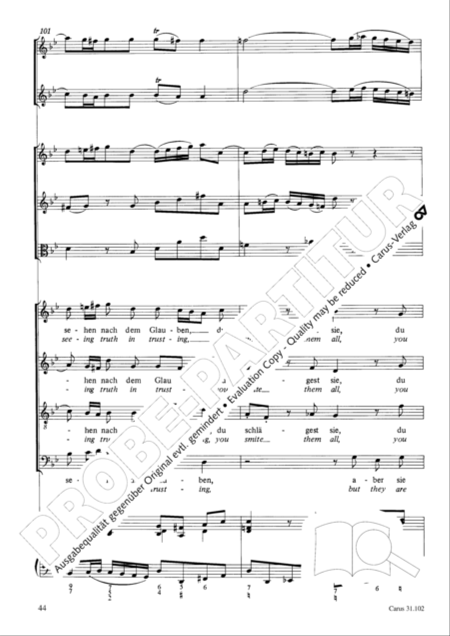 Lord God, your eyes are seeing truth in trusting (Herr, deine Augen sehen nach dem Glauben) ATB scores gallery preview page 45
