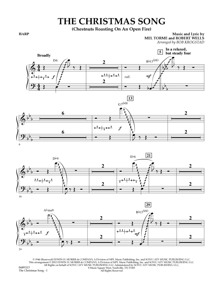 The Christmas Song (Chestnuts Roasting on an Open Fire) - Harp Full Orchestra scores gallery preview page 1