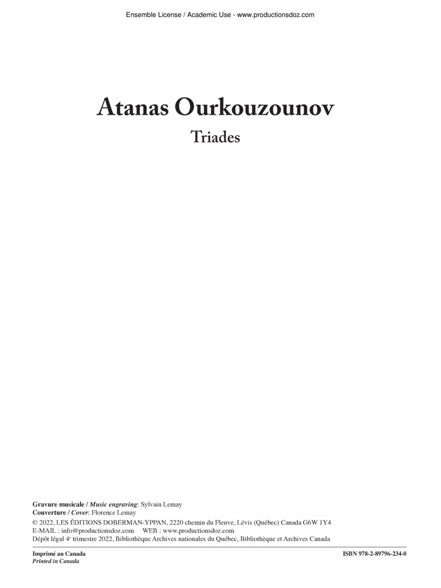 Triades Guitar Ensemble scores gallery preview page 1