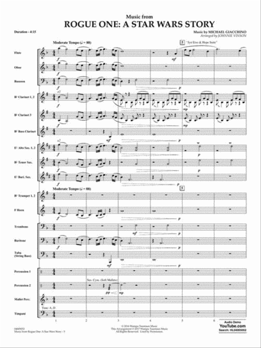Music from Rogue One: A Star Wars Story Concert Band scores gallery preview page 4