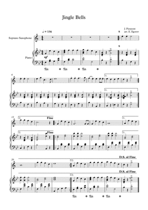 Jingle Bells, James Pierpont, For Soprano Saxophone & Piano